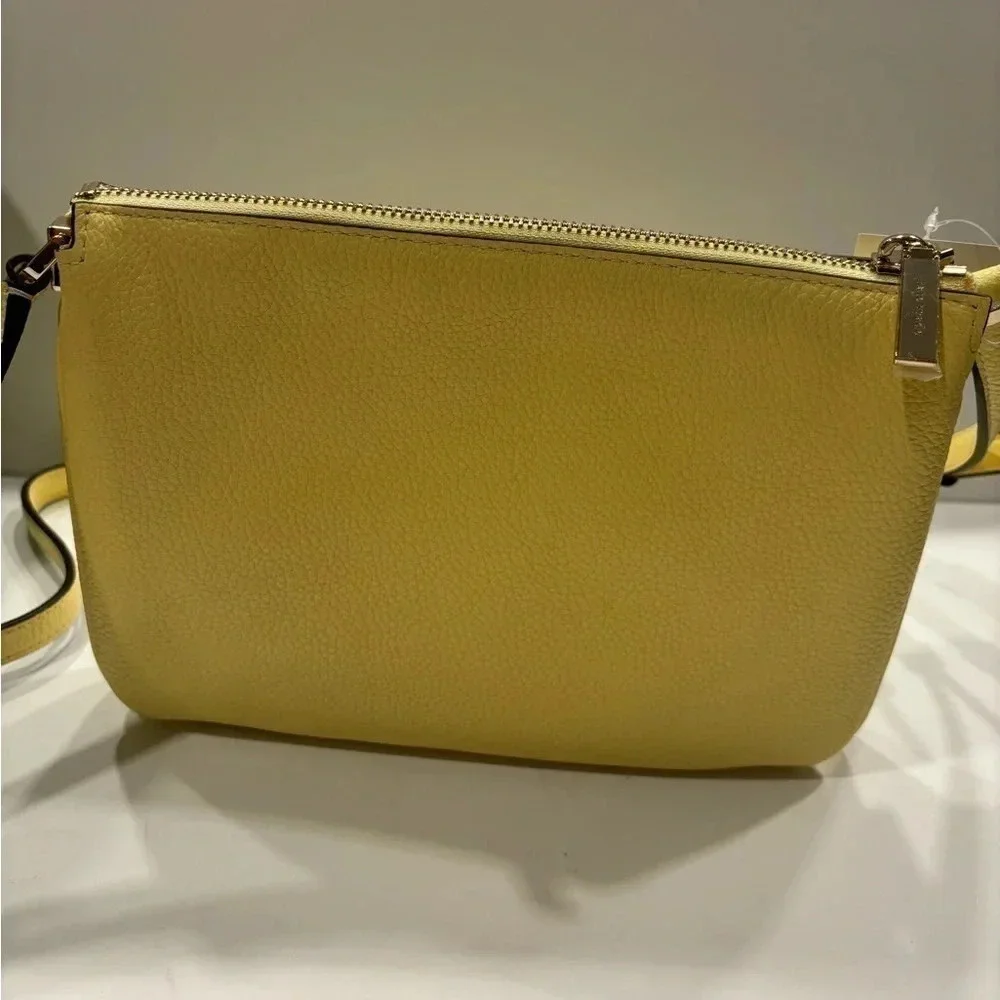 Kate Spade New York Leila Triple Gusset Crossbody Yellow NWT